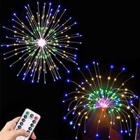 180 led firework string lights 8 mode explosion star copper silver wire fairy light control string light decoration lamp remote
