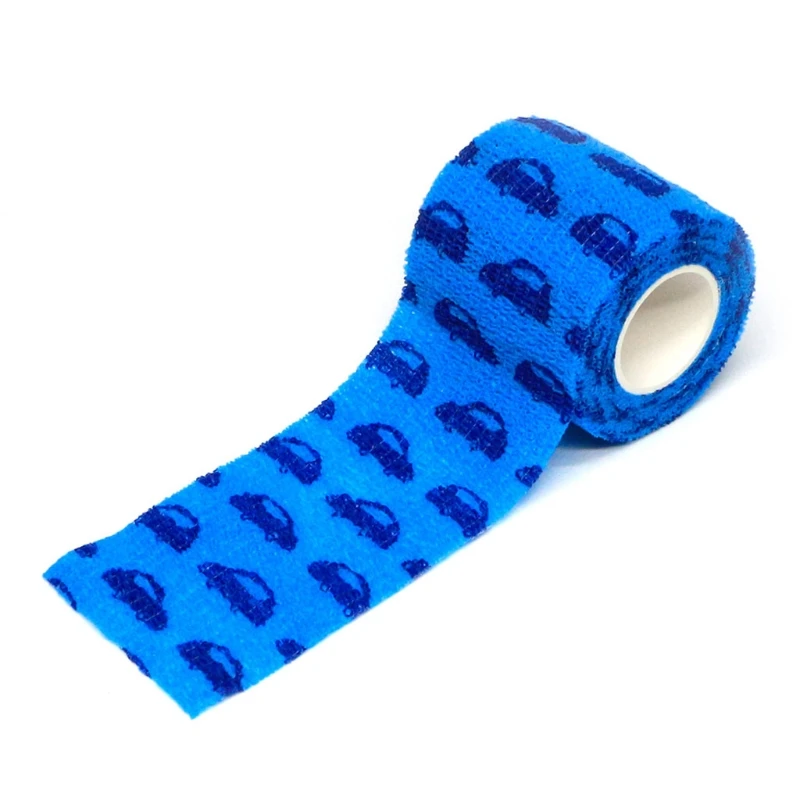 The blue car Аксессуары для тату, самоклеящаяся повязка, лента, ПЭТ, гибкая, с мультяшным принтом, для первой помощи, 5 см x 4,5 м - Цвет: The blue car