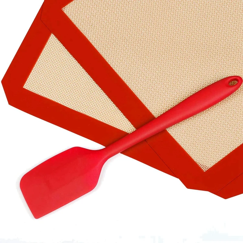 Retail 2 Set Non-Slip Washable Reusable Baking Tray With Silicone Spatula Heat Resistant Bakeware Mat A &amp B | Дом и сад