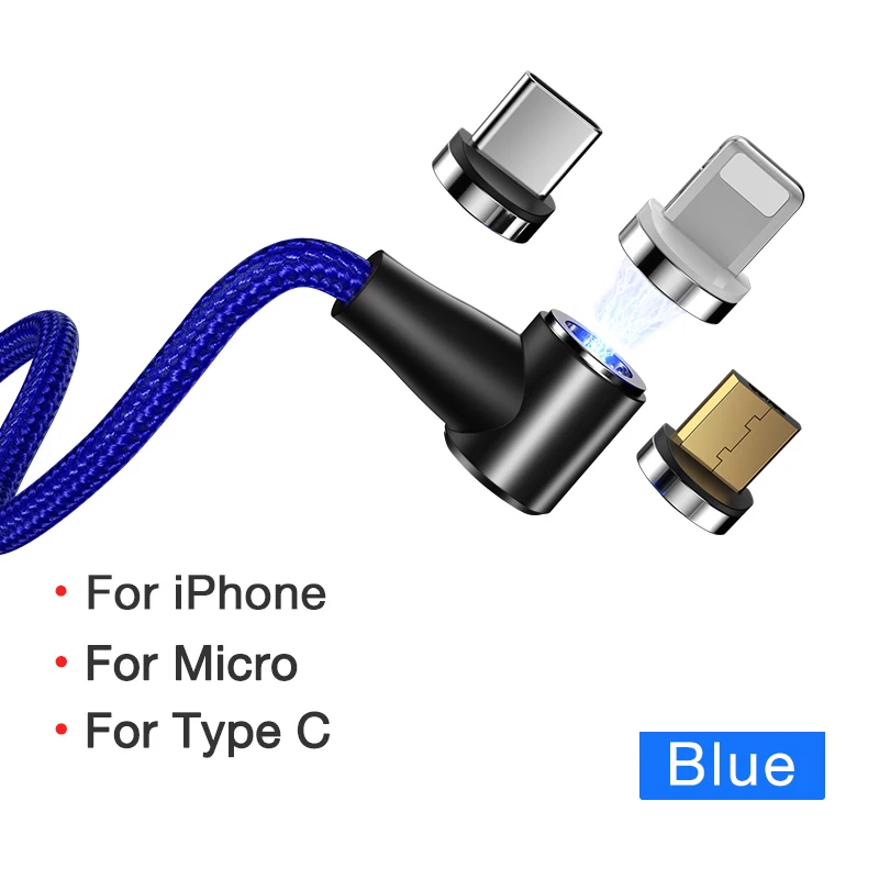 Cafele QC 3,0 Магнитный Micro USB кабель для iPhone зарядное устройство usb type C кабель Шнур для зарядки провода для huawei Xiaomi 9 samsung - Цвет: Blue for 3 in 1