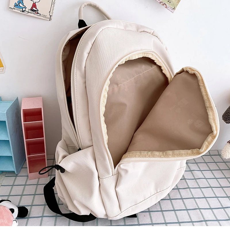 Большие вместительные одноцветные рюкзаки для ноутбука Хлопковые женские