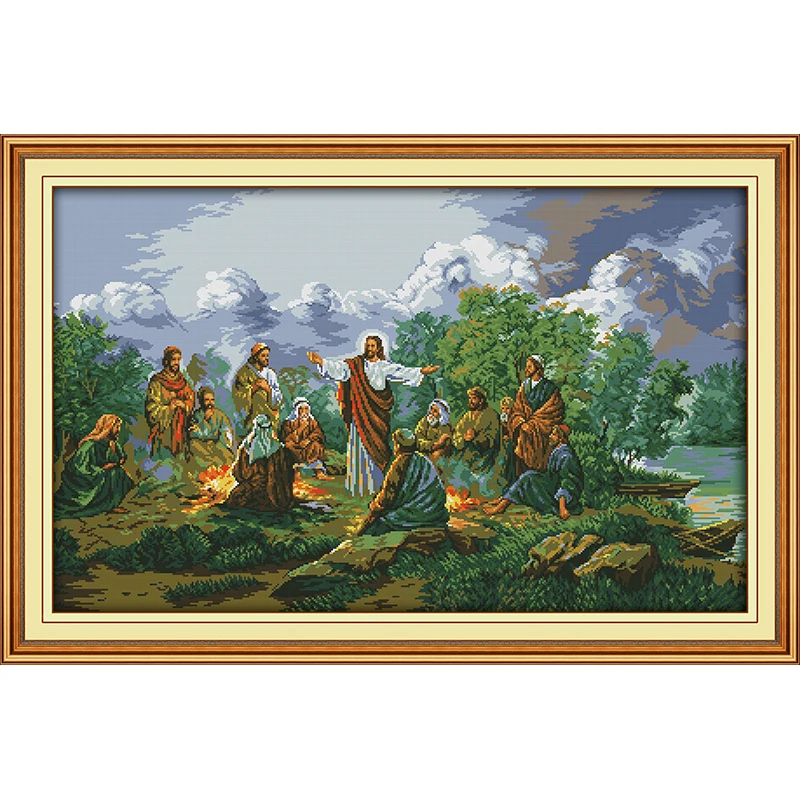 Jesus And His Disciples  Chinese Cross Stitch Kits  Ecological Cotton Clear Stamped Printed 11CT DIY Wedding Decoration For Home