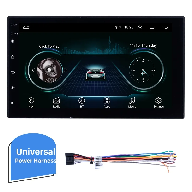 for Universal cable Seicane Android 8,1 " 2 DIN универсальный автомобильный мультимедийный плеер gps Радио для Nissan QASHQAI TIIDA VERSA TOYOTA HILUX COROLLA VIOS - Цвет: for Universal cable
