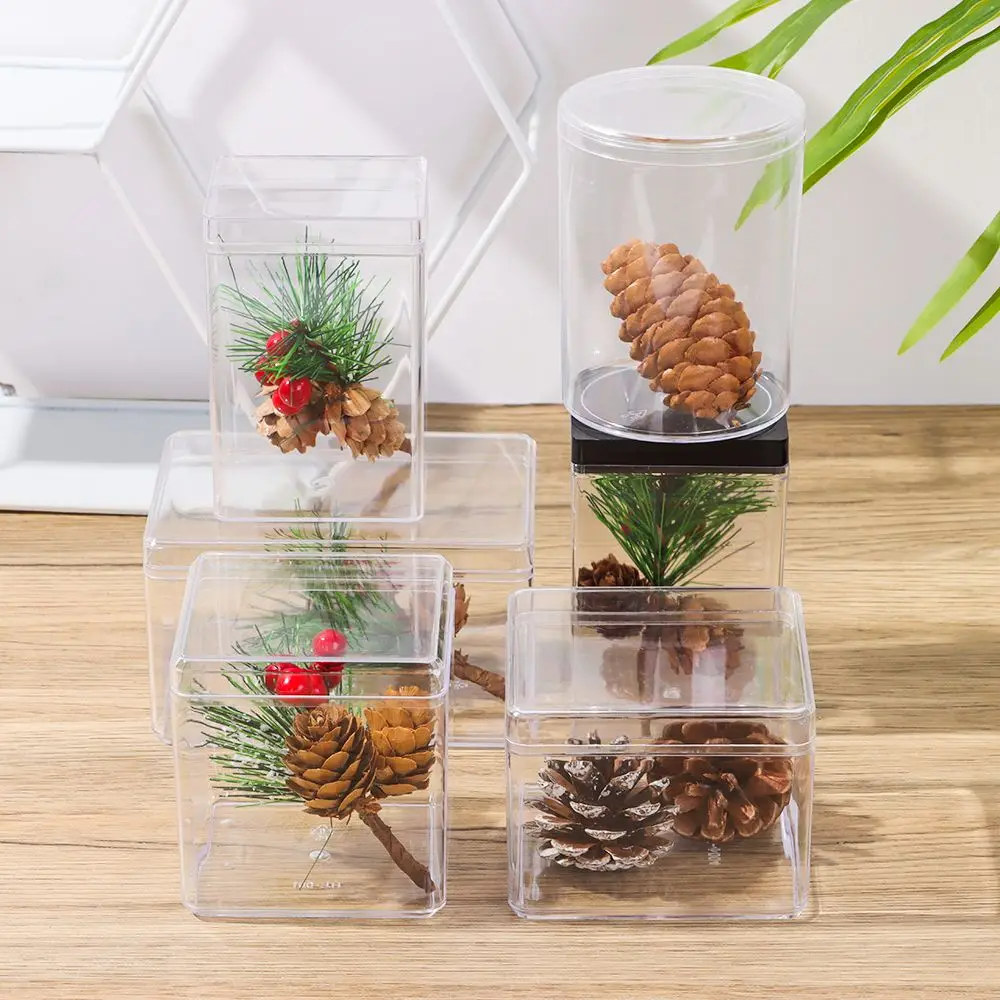 Прозрачная пластиковая коробка для хранения 1 шт. прозрачная квадратная