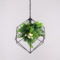 in spring theme restaurant music bar droplight decorative chandelier cafe contracted green plant diamond pendant lamp