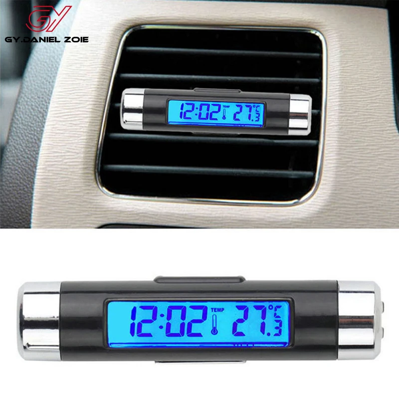 Black Dashboard Digital Car LCD Backlight Calendar Clock Blue Thermometer Time | Автомобили и мотоциклы