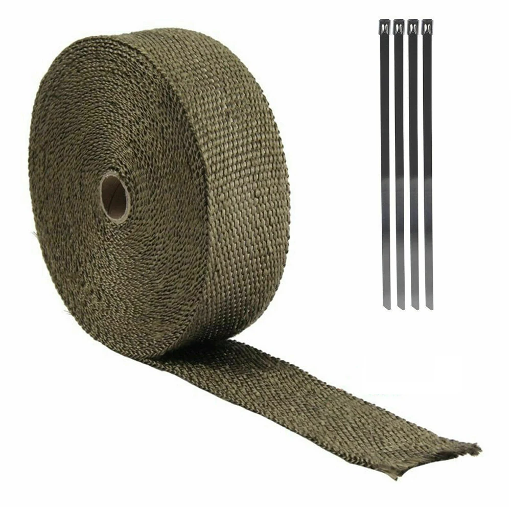 

New Heat Insulation Cloth Exhaust Pipe Heat Wrap Titanium Gold Protection Motorcycle Tape 10m Exhaust Manifolds