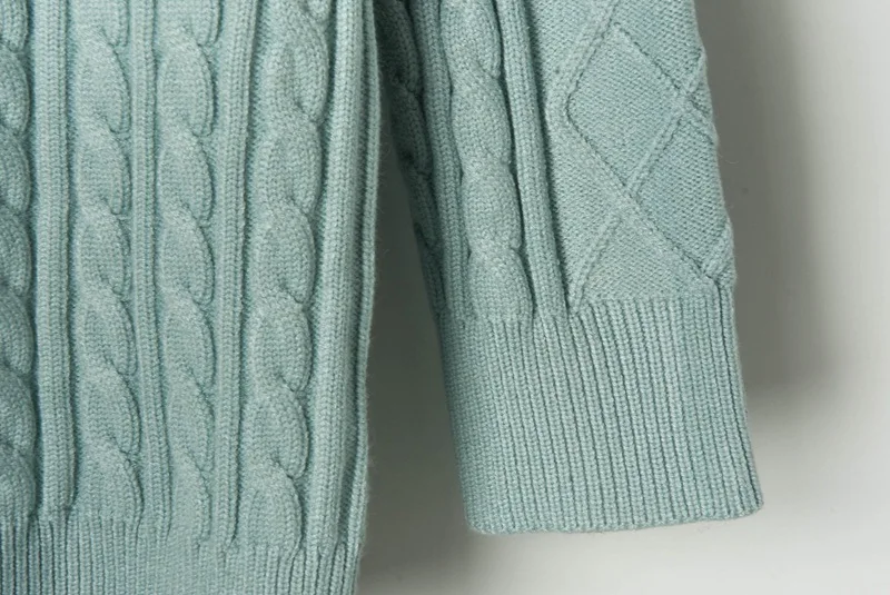 Женский жаккардовый свитер теплый плотный Свободный пуловер с круглым вырезом