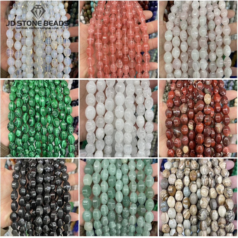 

18 Colors Faceted Natural Stone Sharp Loose Beads Size 10*14mm Section for Jewelry Making Necklace Bracelet Accessory