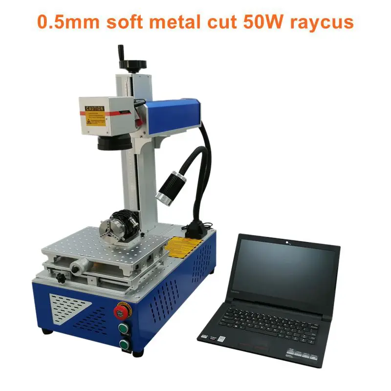 

30W fiber laser marking machine metal laser engraving machine for symbols Nameplate Dogtag marking with rotary axis