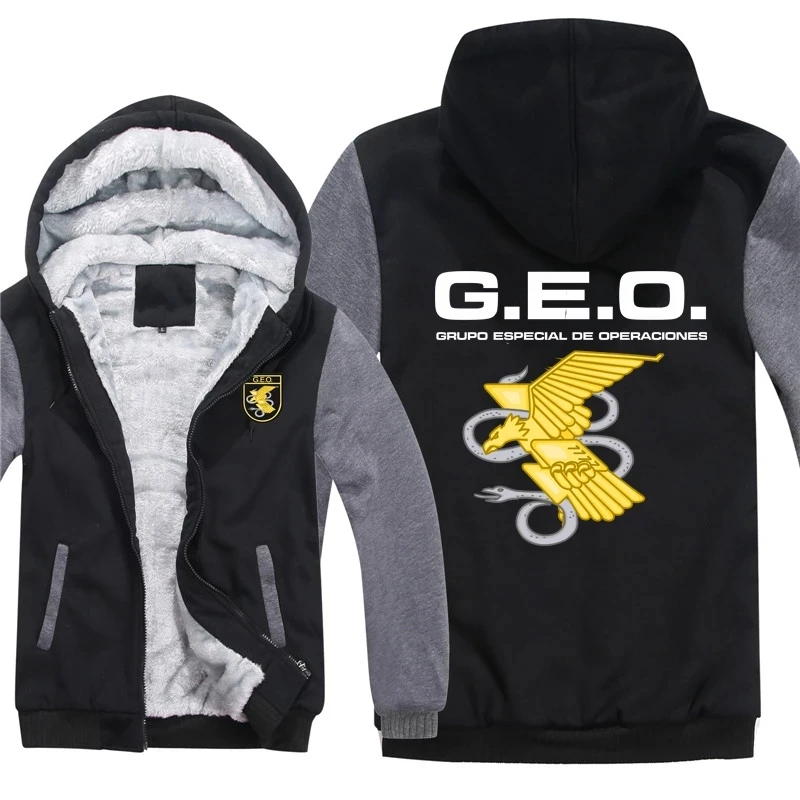 

Autumn Winter Men's Clothing Warm Spain National Hoodies Cool Fashion Outwear Thicken Hoody Man GEO Sweatshirt Pullover Coat