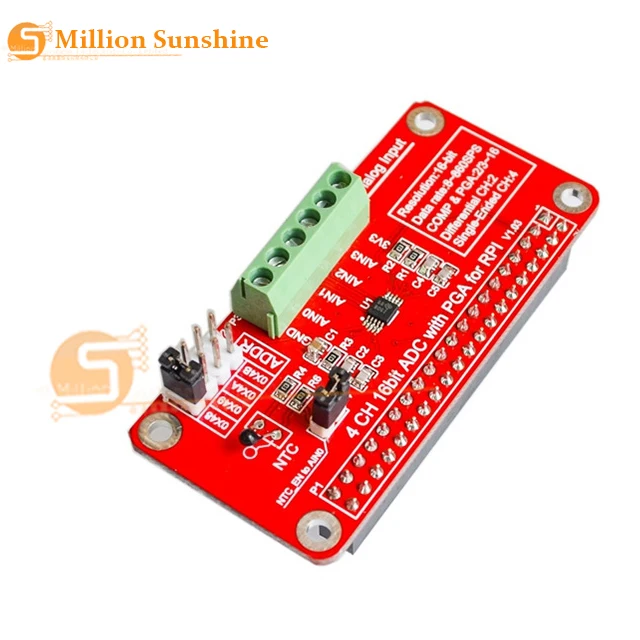 Модуль ADC 3 В для Raspberry Pi 3/2 / B + I2C RPI ADS1115 аналоговый и цифровой преобразователь 1