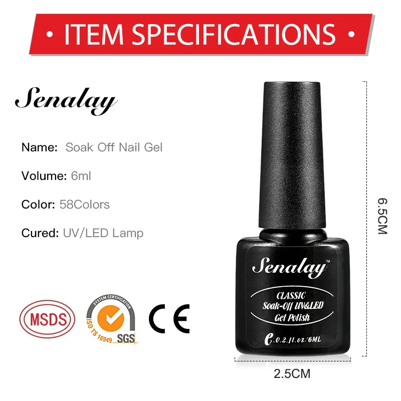 

SENALAY Gel Polish Set All For Manicure Semi Permanent Vernis top coat UV LED Gel Varnish Soak Off Nail Art Gel Nail Polish