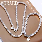 Цепочка из серебра 925 пробы, 4 мм, для женщин и мужчин