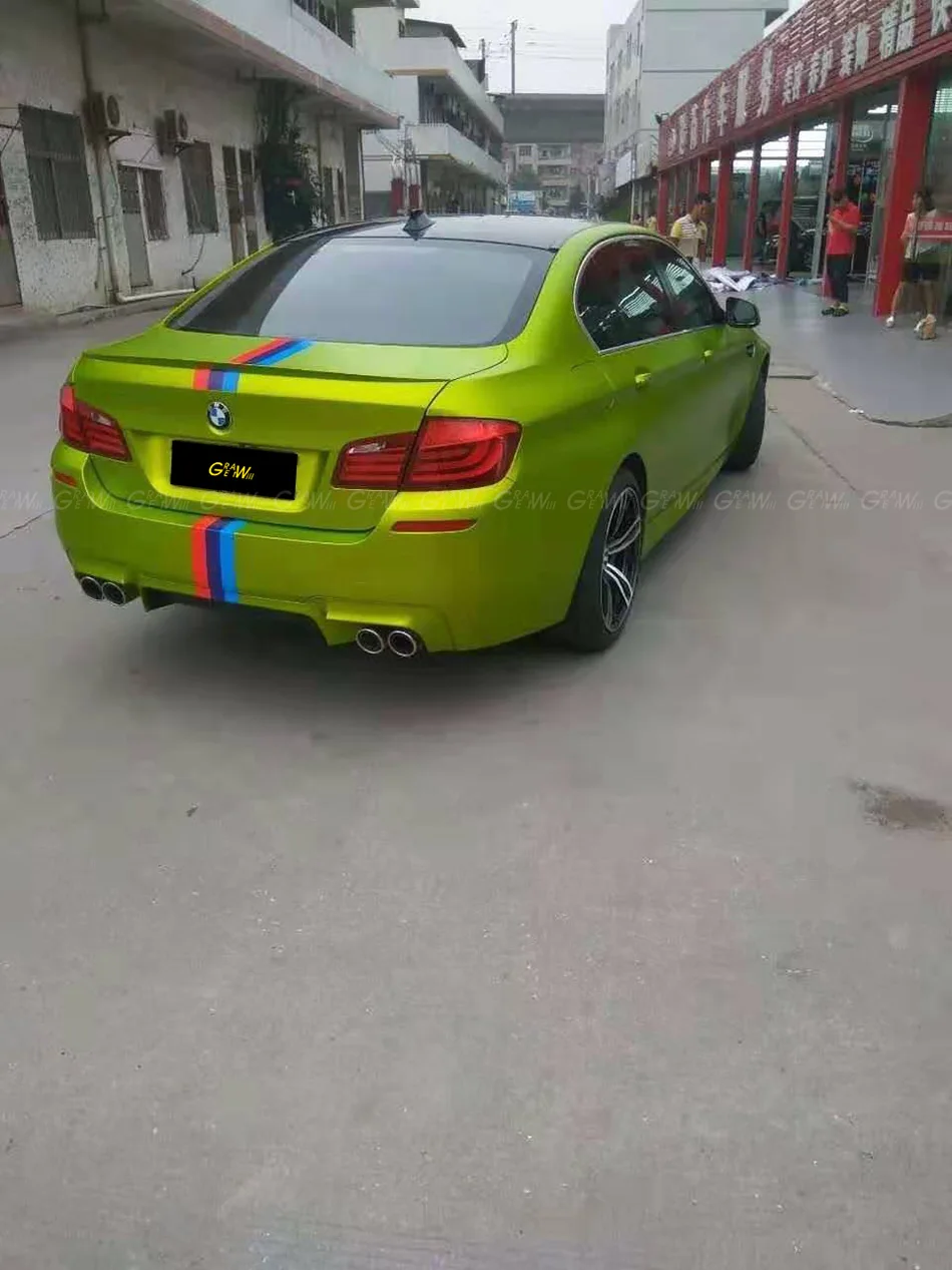 Желтая матовая Хромовая виниловая пленка с воздушным пузырьком автомобильная