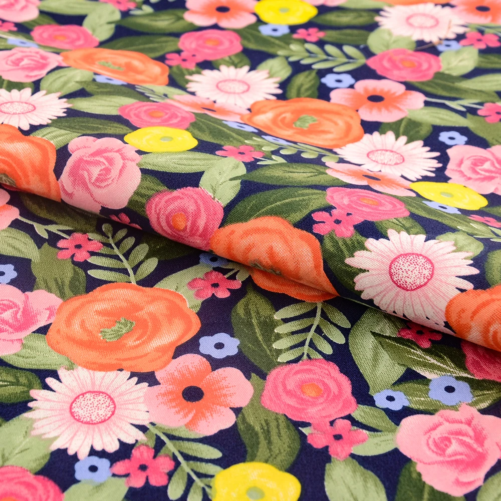 Саржевая хлопковая ткань Teramila полуметровая Яркая Ткань для шитья одеяла