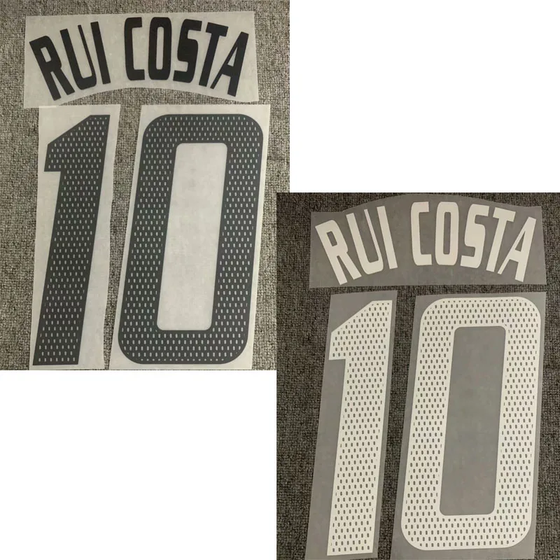 2002-2004 #10 RUI COSTA Nameset черно-белая печатная детская нашивка