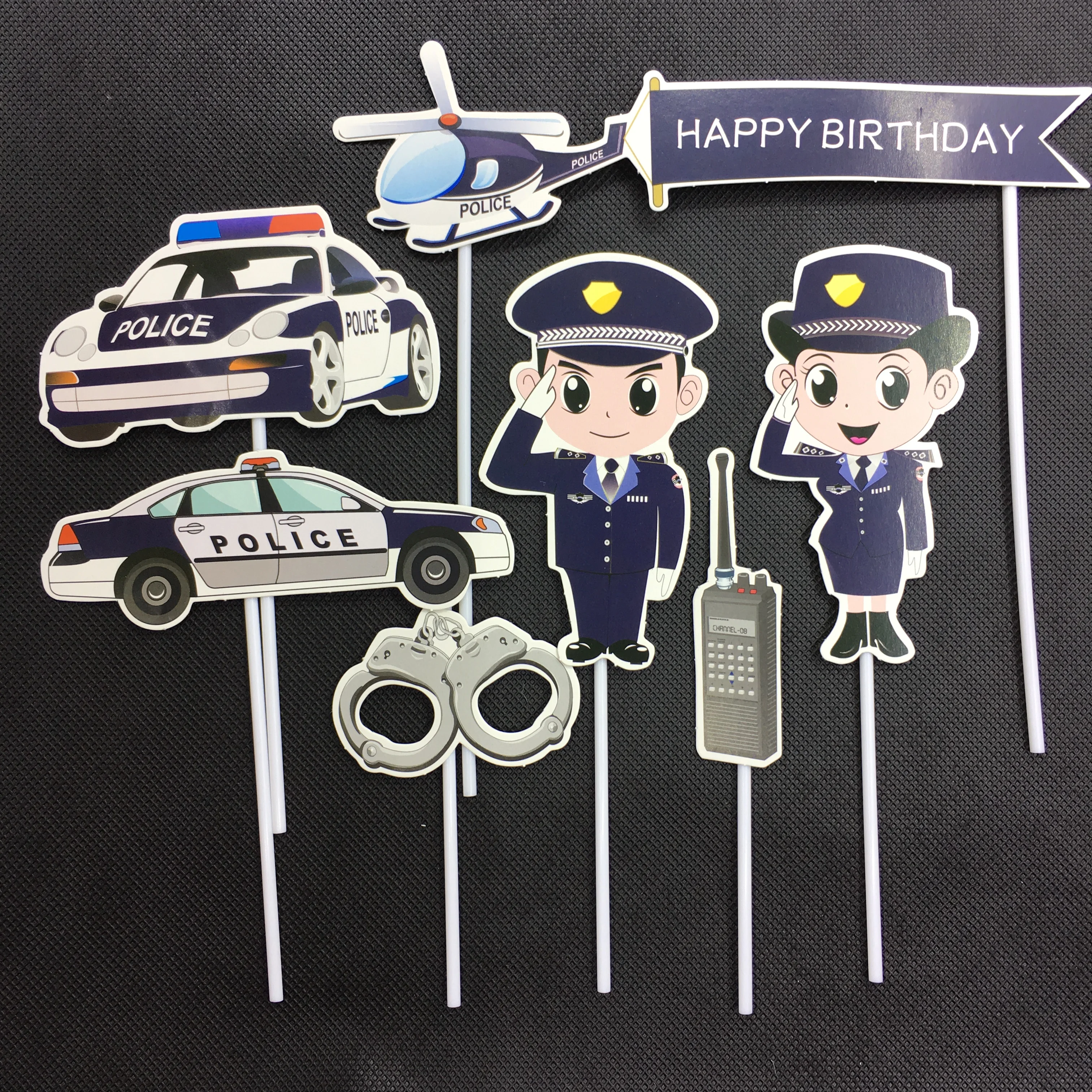 7 шт. С Днем Рождения вечерние торт Топпер выбирает украшения Hero полицейских ГАИ