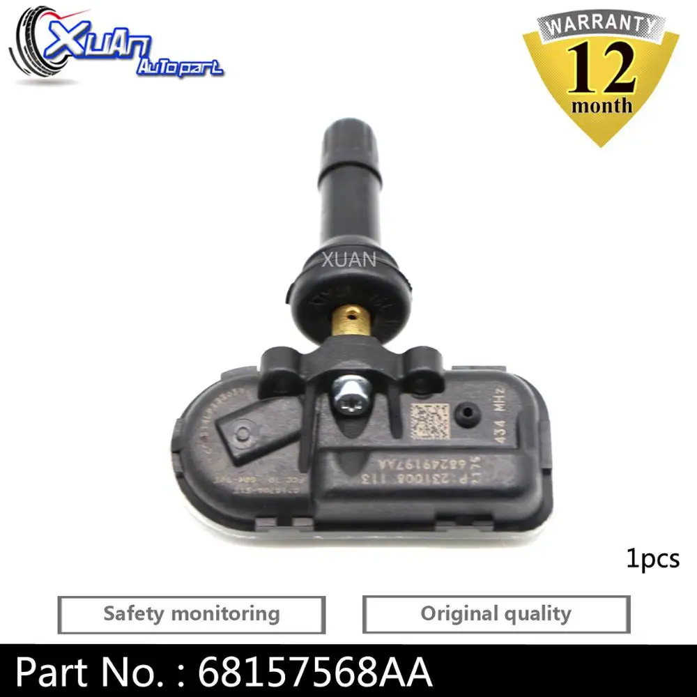 

XUAN 1 шт. датчик давления в шинах TPMS 68157568AA для Ram 1500 2500 3500 Jeep Cherokee 434 МГц 2014-2020 68239720AA