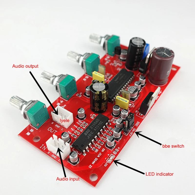

UPC1892 JRC2150 tone board with BBE effect processor treble bass balance tuning preamplifier board