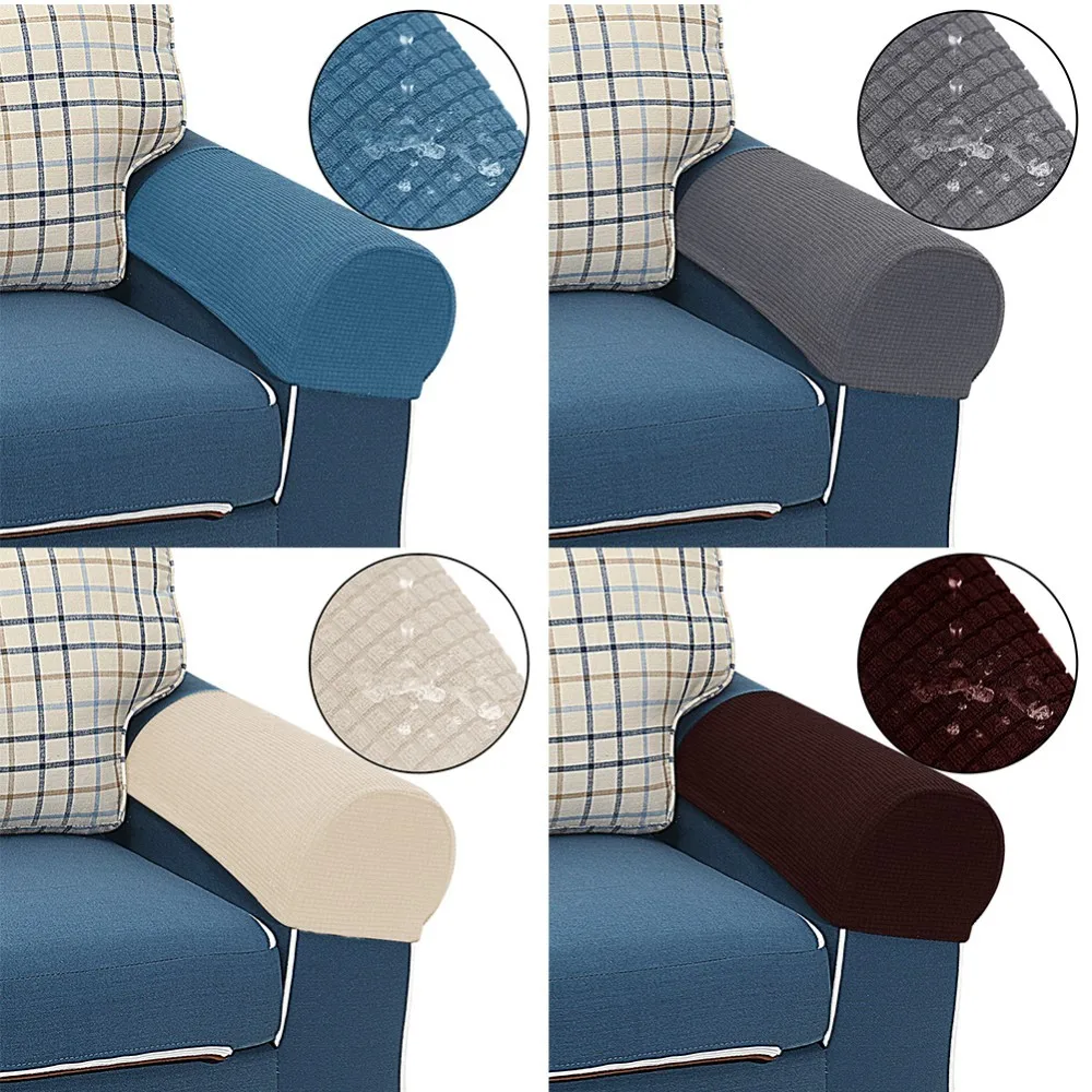 

2Pcs Armrest Covers Chair Sofa Arm Protectors Armchair Couch Cover Removable Chair Cover Home Textile
