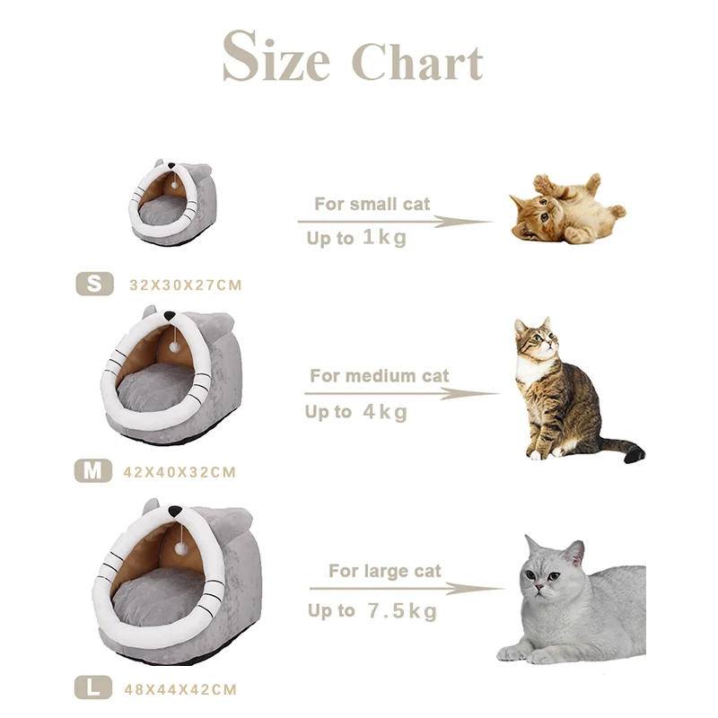 Caseta c&aacute;lida para mascotas, coj&iacute;n para gatitos, casa suave para perros peque&ntilde;os, cueva bolsa para extra&iacute;ble y lavable, cuatro estaciones-1