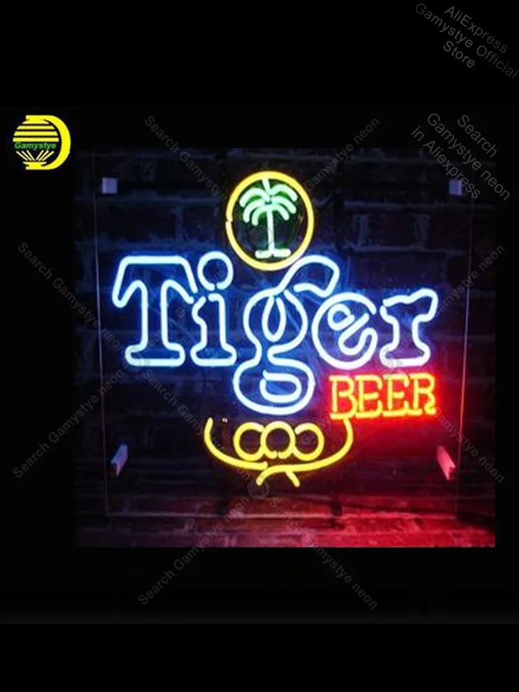 

Neon sign For Tiger Beer Neon Bulb sign store display Iconic ub Handcraft Lamp Neon Teaches Pacma Glass Display Boards Nail Sign