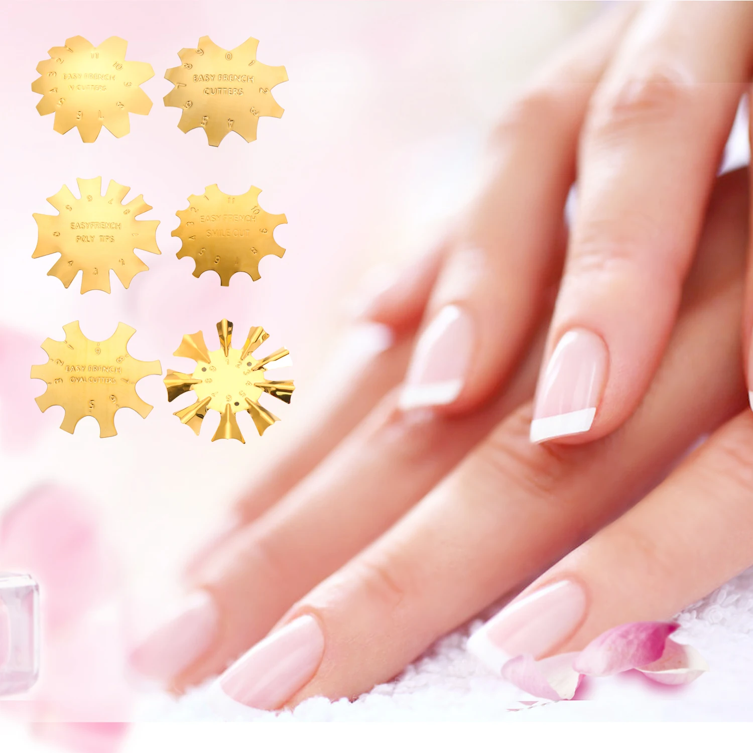 9 размеров легкая французская улыбка резка V Line Типсы в форме миндаля C-кривая