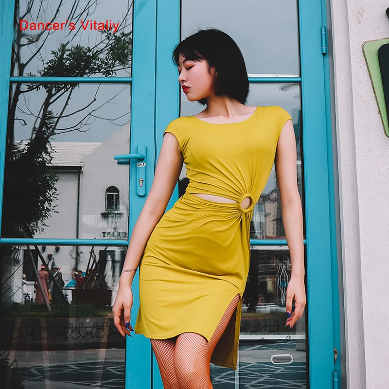 Женское платье для латиноамериканских танцев Новое Элегантное Шелковое Платье