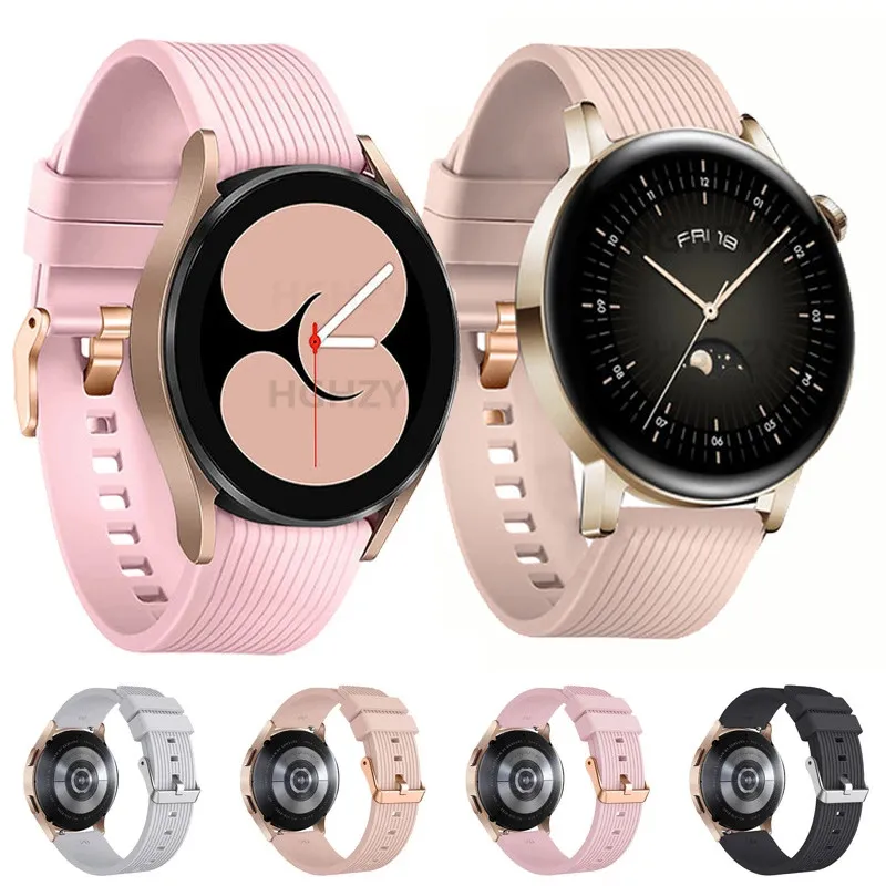 Женский силиконовый браслет для смарт-часов HuaWei GT3 42 мм Samsung Galaxy Watch 4 40 44 Active2