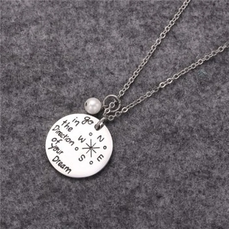 

Cross-border Hot-selling Inscription Go In The Direction of Your Dream Inspirational Pearl Necklace N466