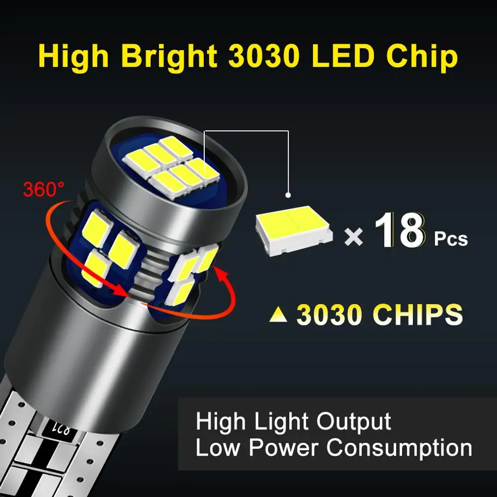 2 шт. Автомобильные светодиодные лампы T10 W5W 194 168 18SMD 3030 | Автомобили и мотоциклы