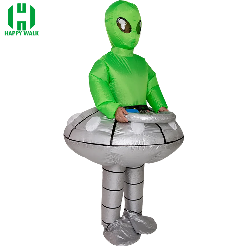 Зеленый Alien UFO надувные костюмы Хэллоуин косплей костюм s Рождество Пурим