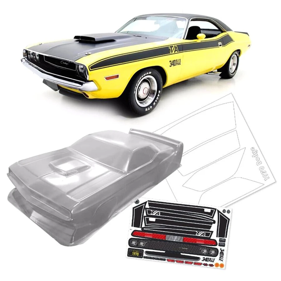 Игрушечная модель Team C Dodge Challenger, прозрачный корпус, подходит для 1/10 масштабных радиоуправляемых дрейфовых автомобилей Tamiya Hpi Hsp YOKOMO, ралли на дороге
