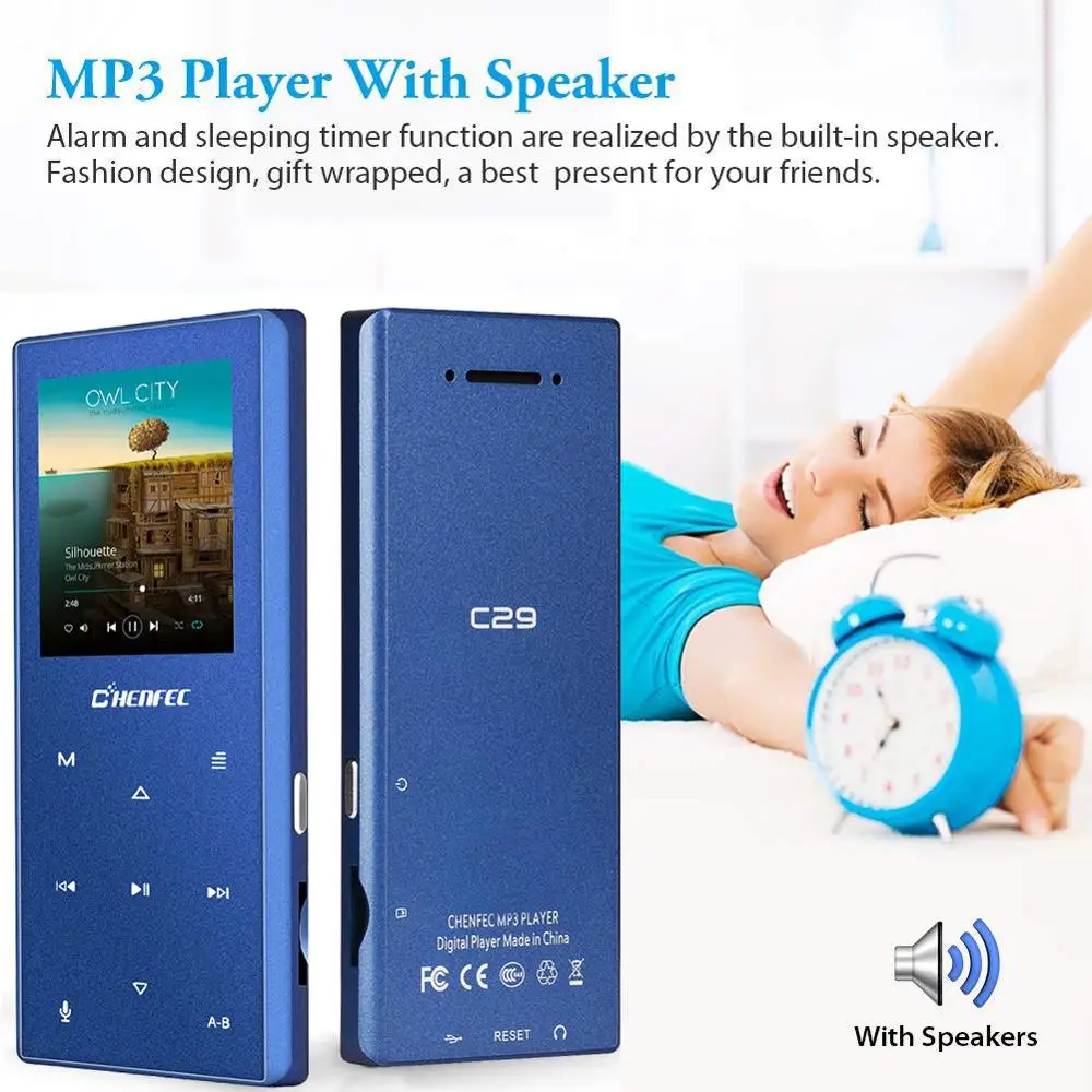 Обновленный Bluetooth 4,2 металлическая Спортивная сенсорная кнопка MP4 плеер с динамиком, рекордер fm-радио, расширяемая sd-карта 128 ГБ
