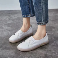 2021 spring new beef tendon soft sole casual single shoes one pedal womens shoes womens white shoes