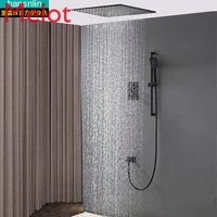concealed shower embedded in wall invisible copper shower ceiling canopy intelligent constant temperature black