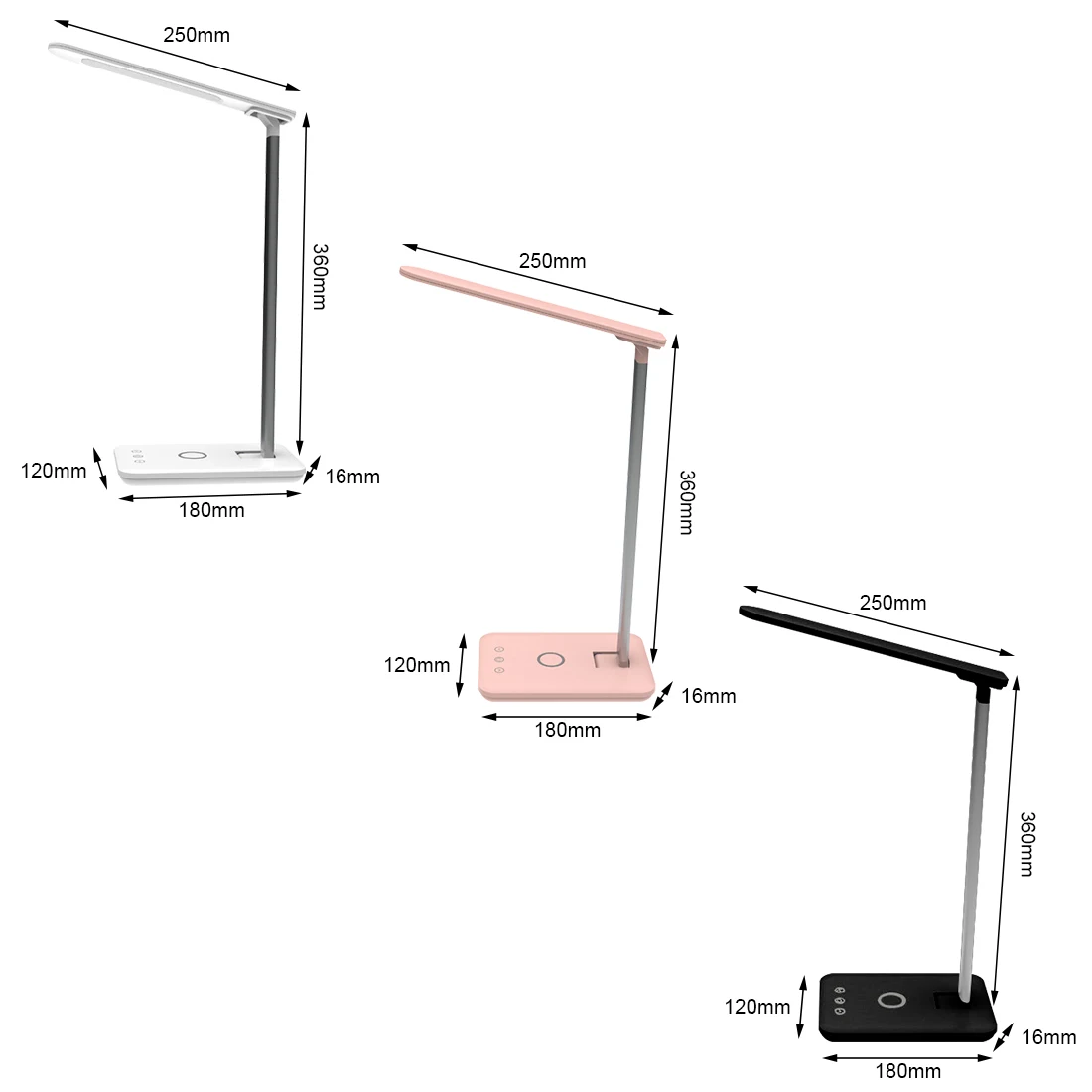 

LED Desk Lamp 2 in 1 Multi-Function Table Lamp Stepless Dimmable Desk Reading Light Foldable Rotatable Touch Switch Timing