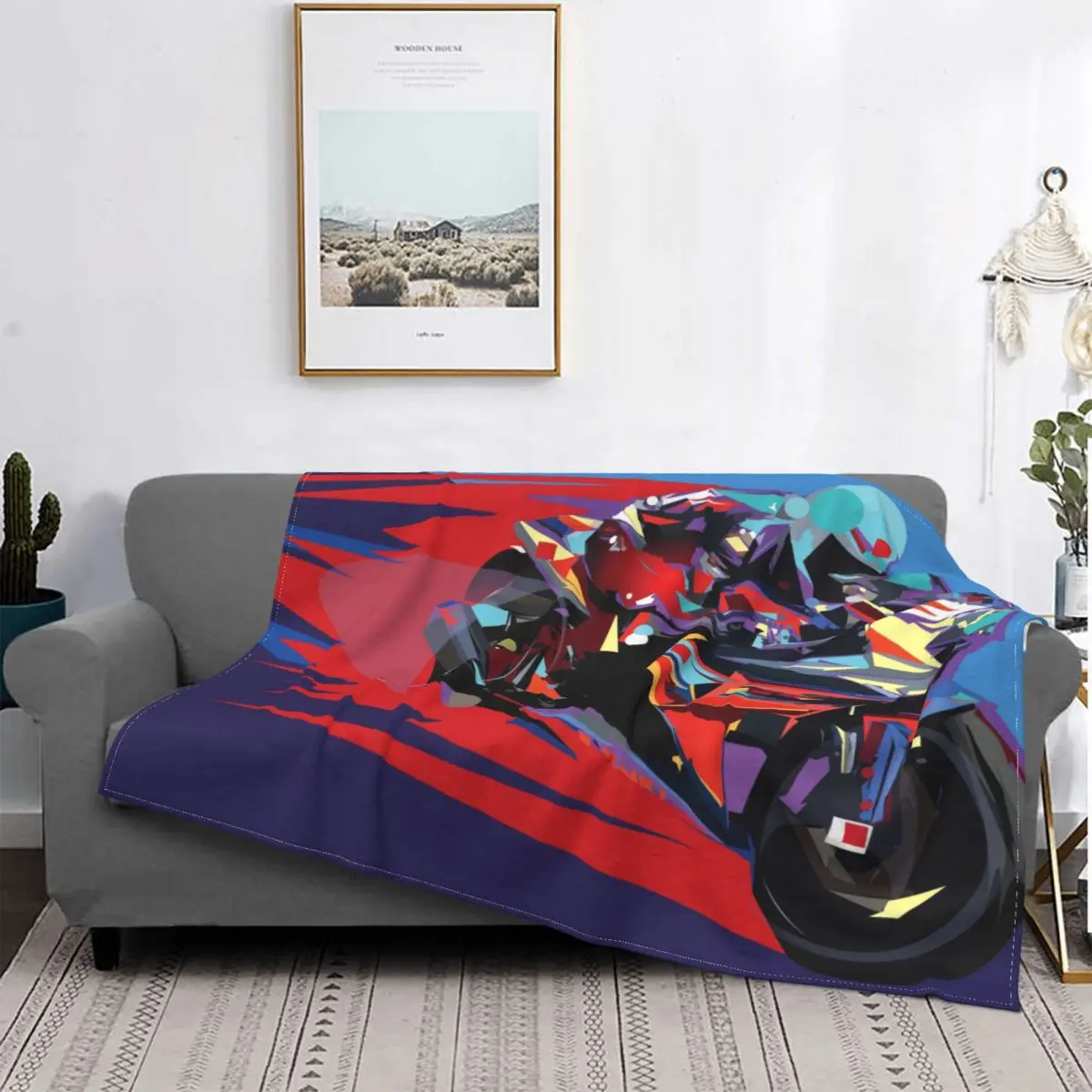 

Motorcycle Racing Logo Blankets Fleece Spring Autumn Cool Breathable Super Soft Throw Blanket for Bed Car Bedding Throws
