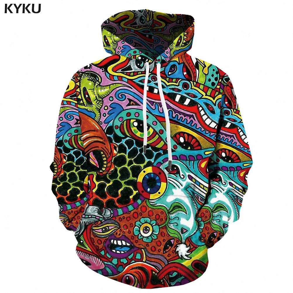 

KYKU 3d Hoodies Anime Sweatshirts men Cartoon Hoodie Print Funny Hoody Anime Colorful Sweatshirt Printed Psychedelic 3d Printed