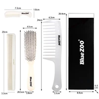 white 4 jian tao installed blue zoo wide tooth comb pai gu shu da chi shu heat resistant anti static hairdressing comb