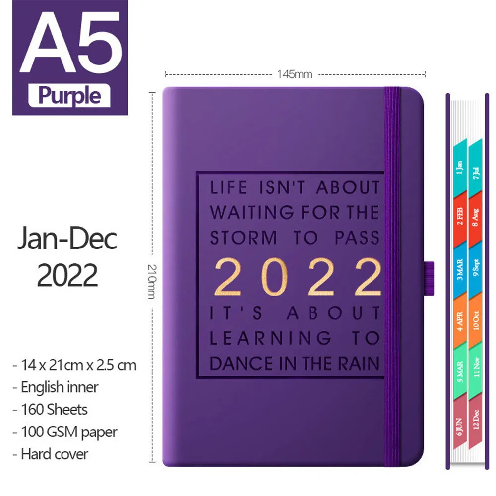 2022 A5 planner notebooks Super thick PU Leather cover Planner/diary/journal noteboos School & office supplies Bullet Stationery |