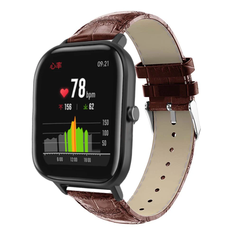 20 мм кожаный браслет, ремешок для часов для Xiaomi Huami Amazfit GTS/Bip Lite Молодежные умные наручные часы Роскошные спортивные Correa