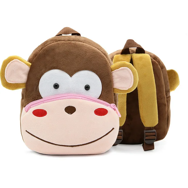JY Baby Plush Backpack Zoo Series Bag Children Lightweight Backpack Birthday Gift 26.5*24*10.5cm For Age 2-4Y enlarge