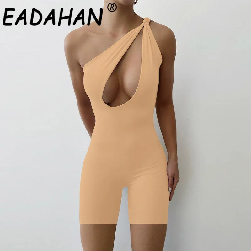 

Eadahan 2021 Summer Season Fashion Women's New Style Solid Color Irregular One-shoulder Twisted Sleeveless Tight Short