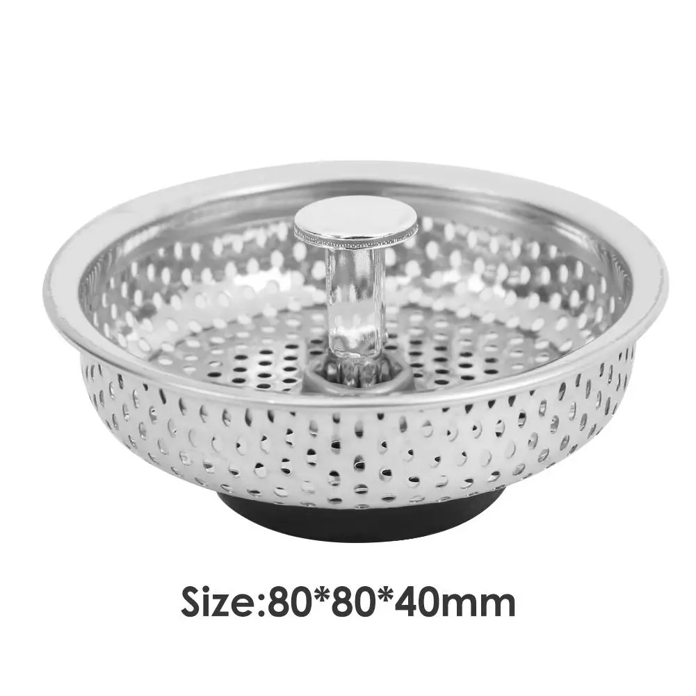 1PCS Stainless Steel Mesh Bathroom Basin Sink Drain Stopper Filter Basket Kitchen Waste Strainer Disposer Plug Clean Tool |