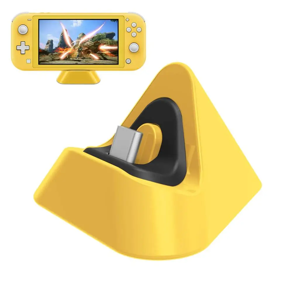 Мини Портативная зарядная док-станция для nintendo Switch Lite с портом usb type C, сменная зарядная док-станция для Nint - Цвет: Yellow