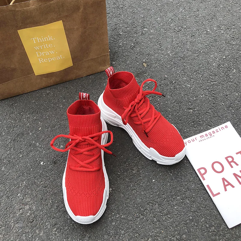 Туфли носки женские из дышащей эластичной ткани белые|Женские кроссовки и кеды| |