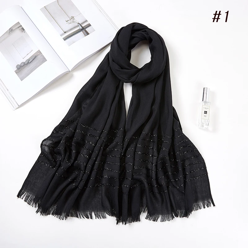 Plain Shimmer maxi cotton scarf hijab solid Fringed shawls glitter muslim long muslim head wrap turbans scarves/scarf 10PCS/LOT