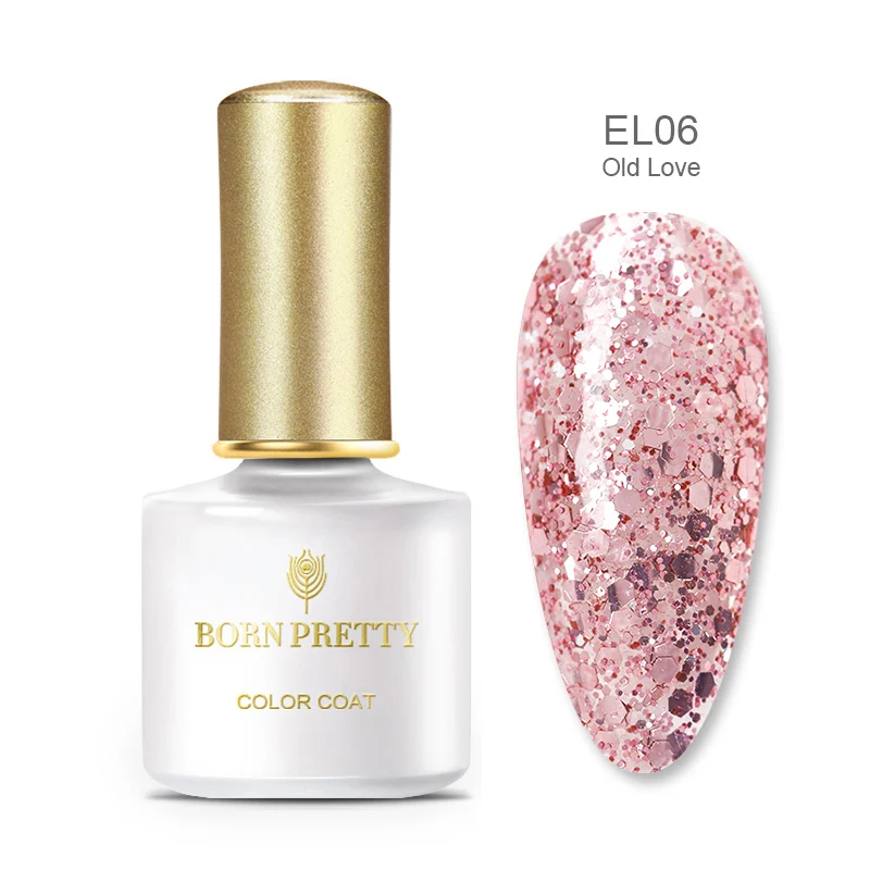 BP-EL06 BORN PRETTY Nude розовое золото замочить от Ультрафиолетовый гель с блестками УФ-гель для дизайна ногтей лак красочные блестки маникюр - Цвет: BP-EL06